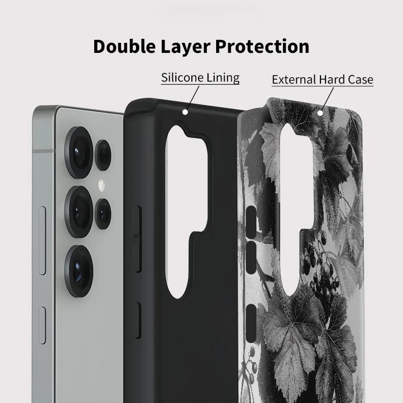 Floral Pattern Acrylic Shockproof Case for Samsung Galaxy S23–S25 Series