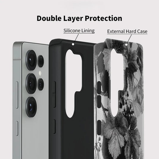Floral Pattern Acrylic Shockproof Case for Samsung Galaxy S23–S25 Series