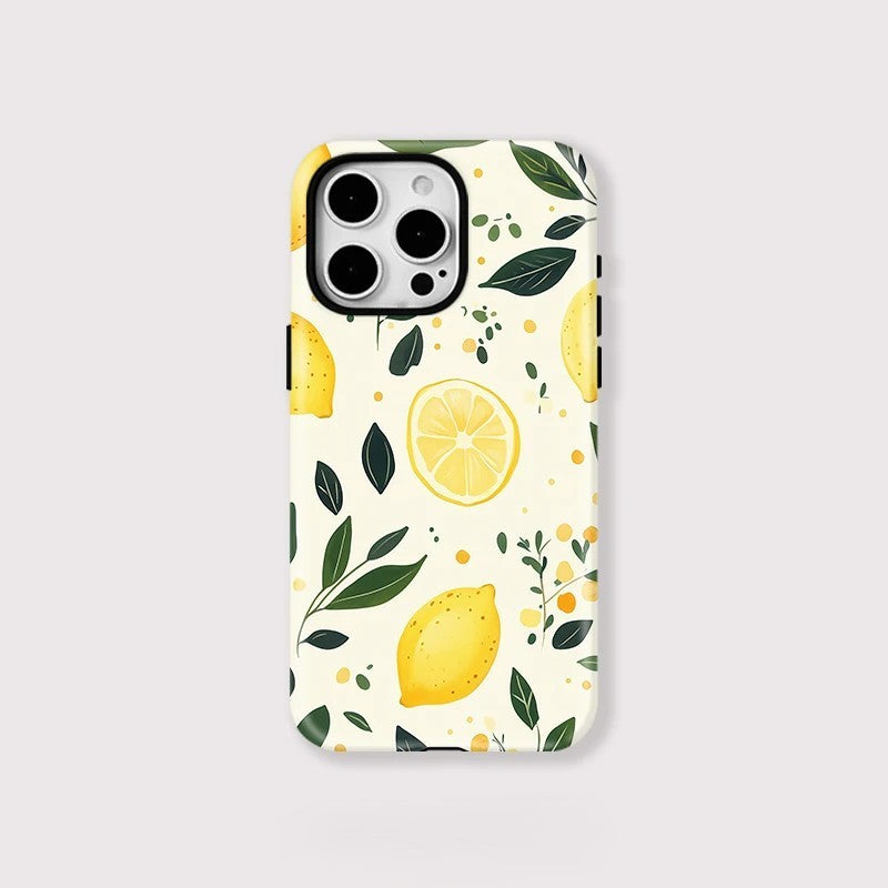 Cute Lemon Print MagSafe Shockproof iPhone Case for iPhone 11–16 Pro Max
