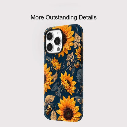 Sunflower Design MagSafe Shockproof iPhone Case for iPhone 11–16 Pro Max Plus