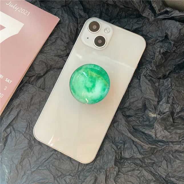 Crystal Agate Pattern Phone Ring Holder Finger Stand