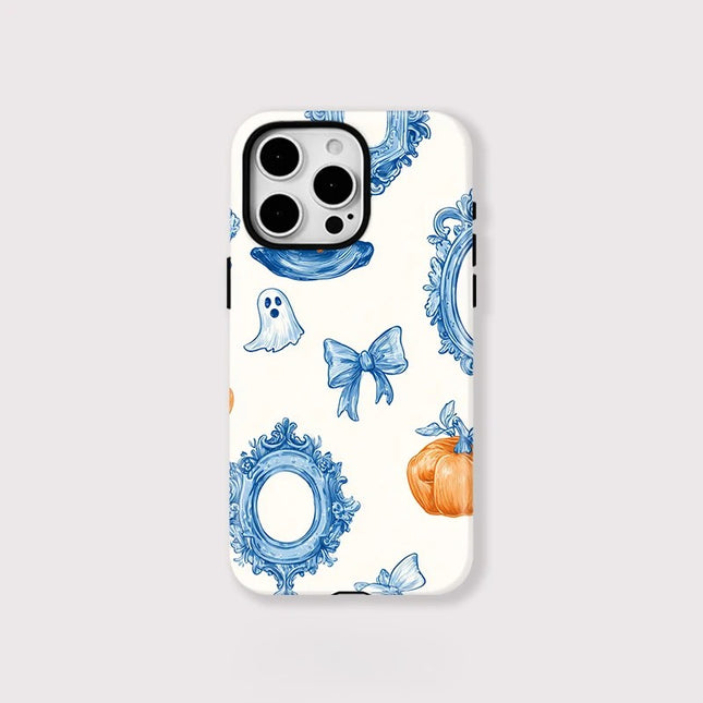 Pumpkin Ghost Silicone Matte MagSafe Case for iPhone 11–16 Pro Max