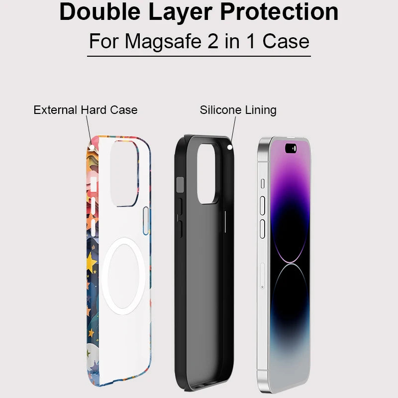 Colorful Stars Pattern MagSafe Shockproof iPhone Case for iPhone 11–16 Pro Max