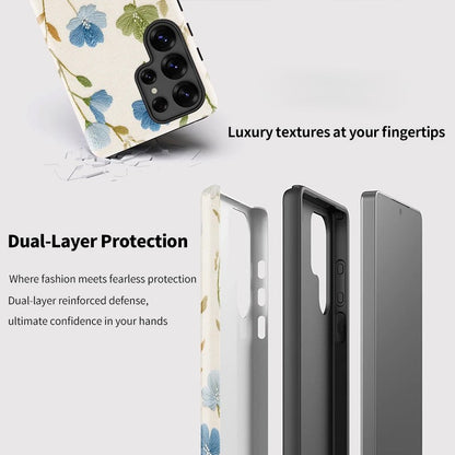 Flower Print Shockproof Phone Case for Samsung Galaxy S23–S25