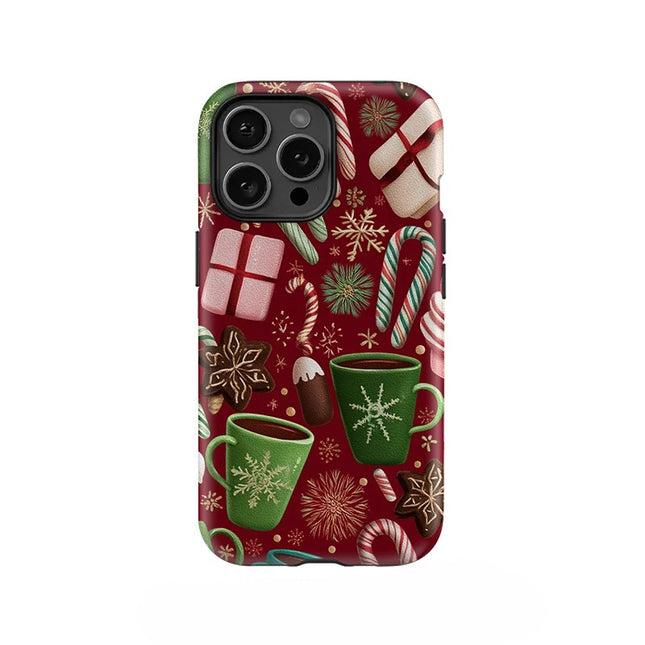 Fashion Christmas Pattern Shockproof Silicone Acrylic Case for iPhone 11–16 Pro Max