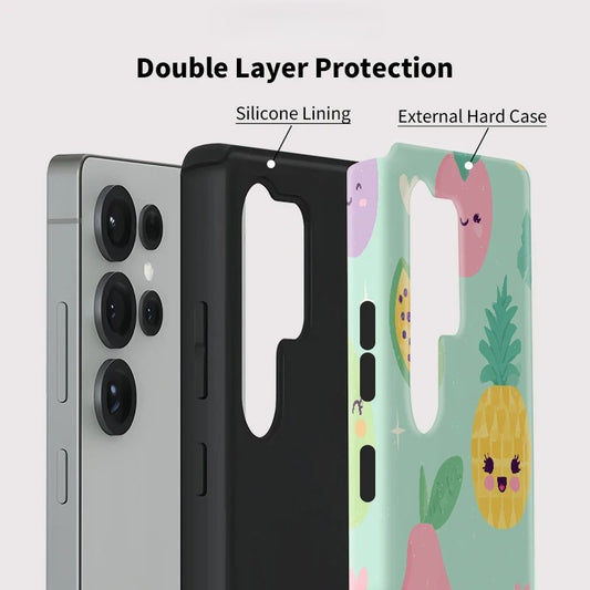 Fruit Pattern Shockproof Phone Case for Samsung Galaxy S23–S25