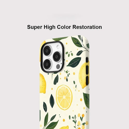 Cute Lemon Print MagSafe Shockproof iPhone Case for iPhone 11–16 Pro Max