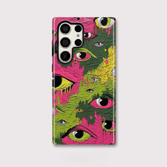 Colourful Painting Eyes Print Double-Layer Shockproof Case for Samsung Galaxy S23–S25 Series