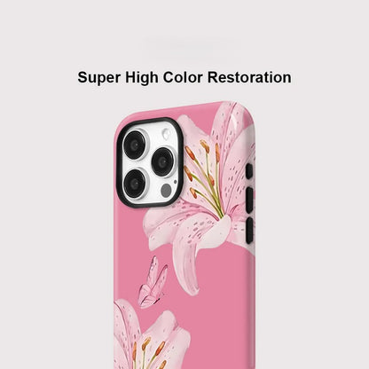 Fashion Butterfly and Flower Pattern MagSafe Shockproof iPhone Case for iPhone 11–16 Pro Max