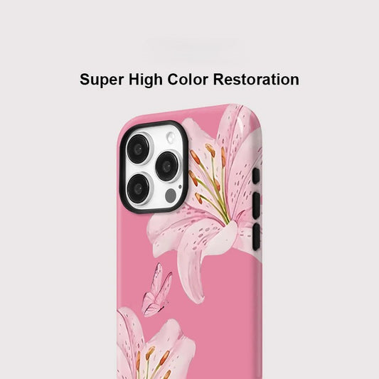 Fashion Butterfly and Flower Pattern MagSafe Shockproof iPhone Case for iPhone 11–16 Pro Max