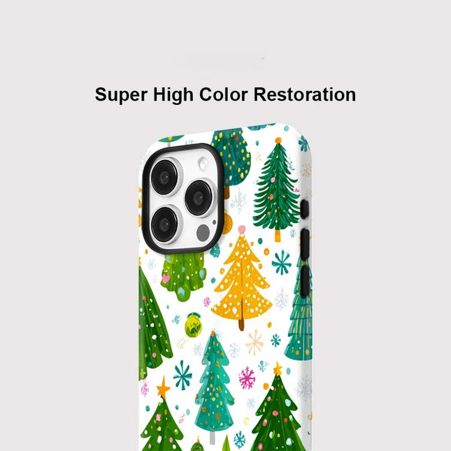 Christmas Tree Silicone Acrylic MagSafe Magnetic Case for iPhone 11–16 Pro Max