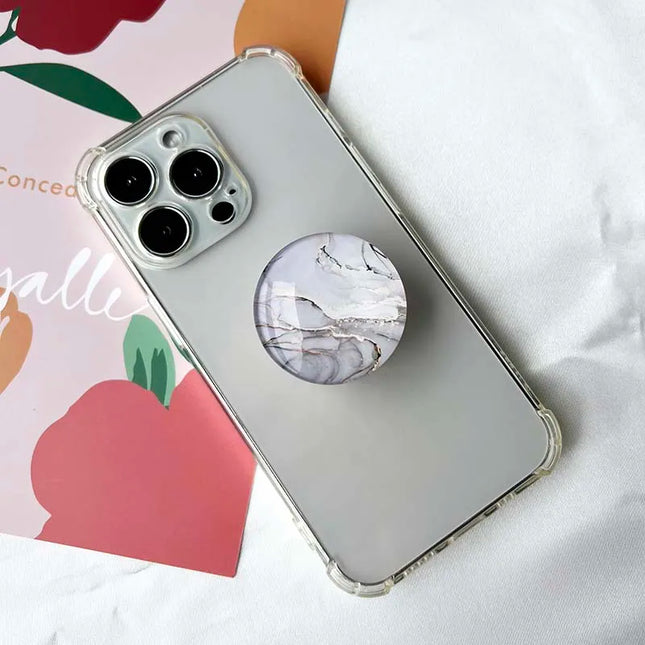 Marble Crack Transparent Folding Phone Socket Grip Stand