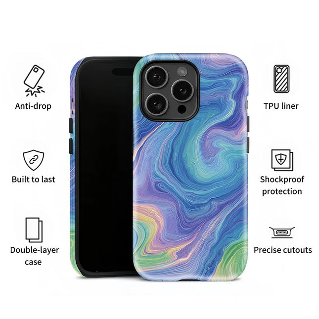 Painting Shockproof Soft Double-Layer TPU Case for iPhone 11–16 Pro Max