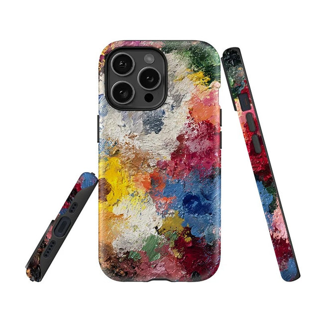 Colorful Painting Shockproof Dual-Layer Silicone Case for iPhone 11–16 Pro Max