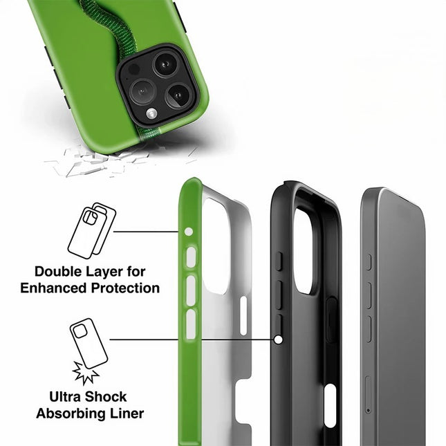 Snake Pattern Soft Silicone Double-Layer Case for iPhone 11–16 Pro Max