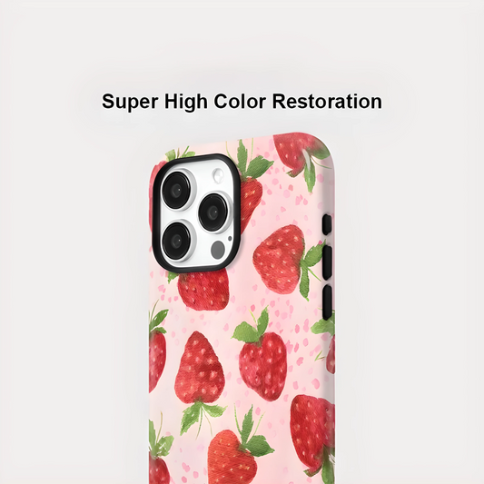Cute Strawberry MagSafe Shockproof iPhone Case for iPhone 11–16 Pro Max