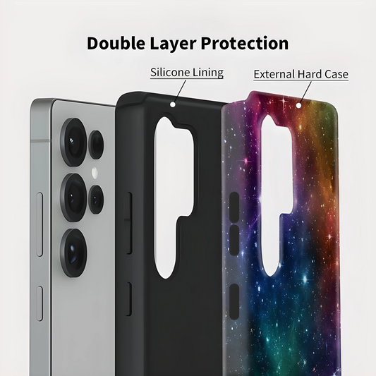 Starry Sky Pattern Silicone Shockproof Case for Samsung Galaxy S23–S25 Series