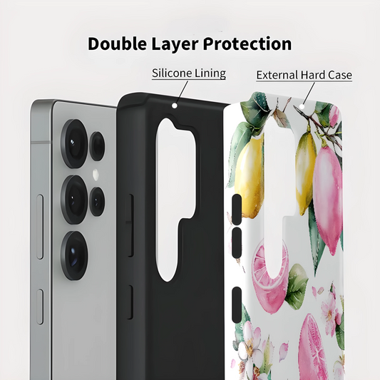 Bloom & Harvest Floral Fruit Soft Silicone Shockproof Case for Samsung Galaxy S23–S25 Series