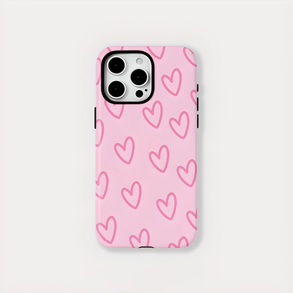 Pink Heart MagSafe Shockproof Case for iPhone 11–16 Pro Max