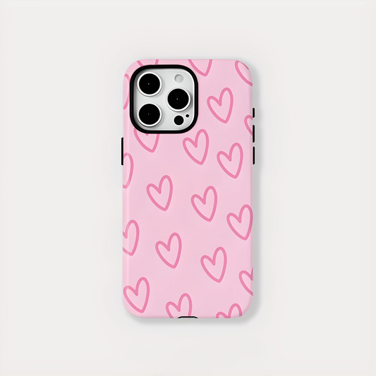 Pink Heart MagSafe Shockproof Case for iPhone 11–16 Pro Max