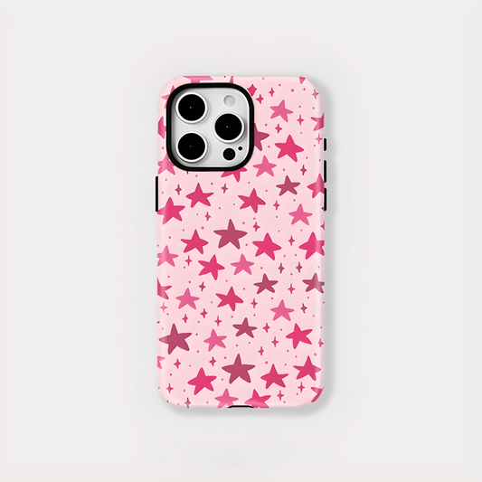 Pink Stars Pattern MagSafe Shockproof iPhone Case for iPhone 11–16 Pro Max