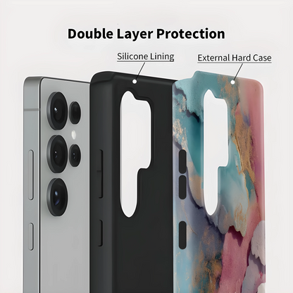 Marble Pattern Soft Silicone Shockproof Case for Samsung Galaxy S23–S25 Series