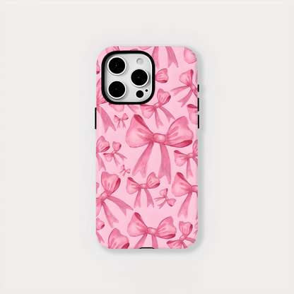 Lovely Pink Bow MagSafe Shockproof iPhone Case for iPhone 11–16 Pro Max