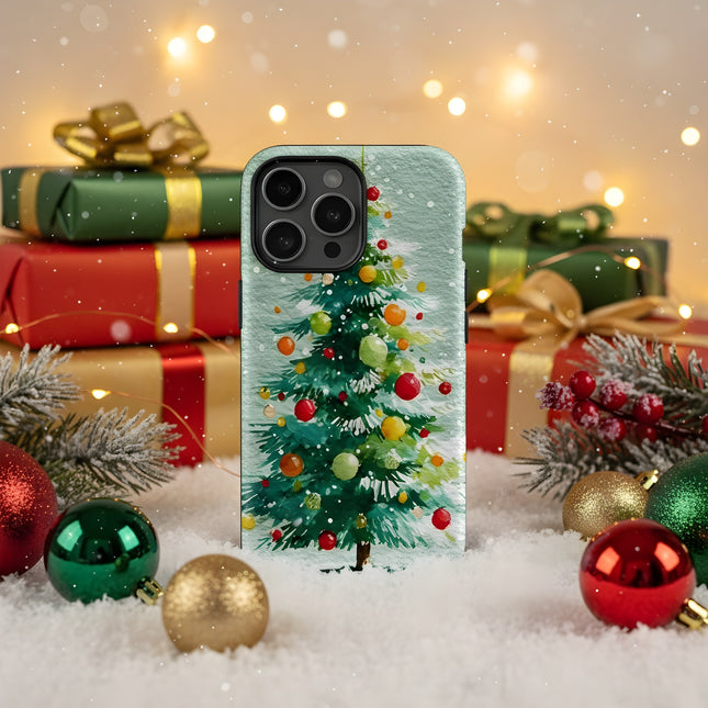 Christmas Tree Shockproof Acrylic Matte TPU Case for iPhone 11–16 Pro Max