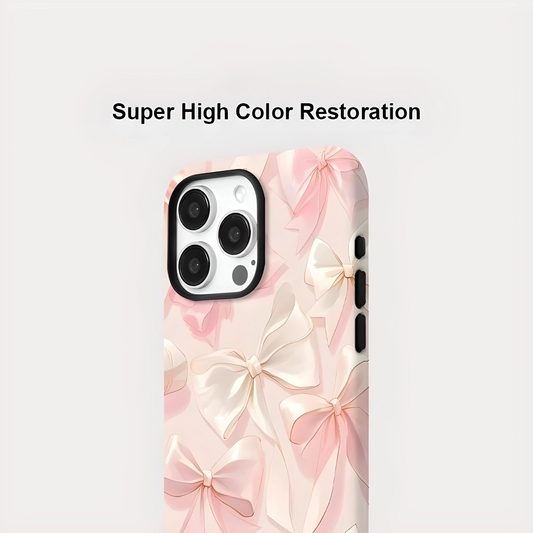 Pink Bow Tie MagSafe Shockproof iPhone Case for iPhone 11–16 Pro Max