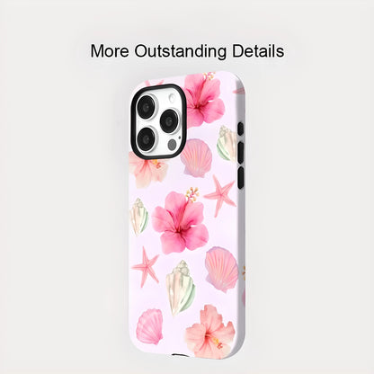 Flower Starfish Conch Shell MagSafe Shockproof iPhone Case for iPhone 11–16 Pro Max