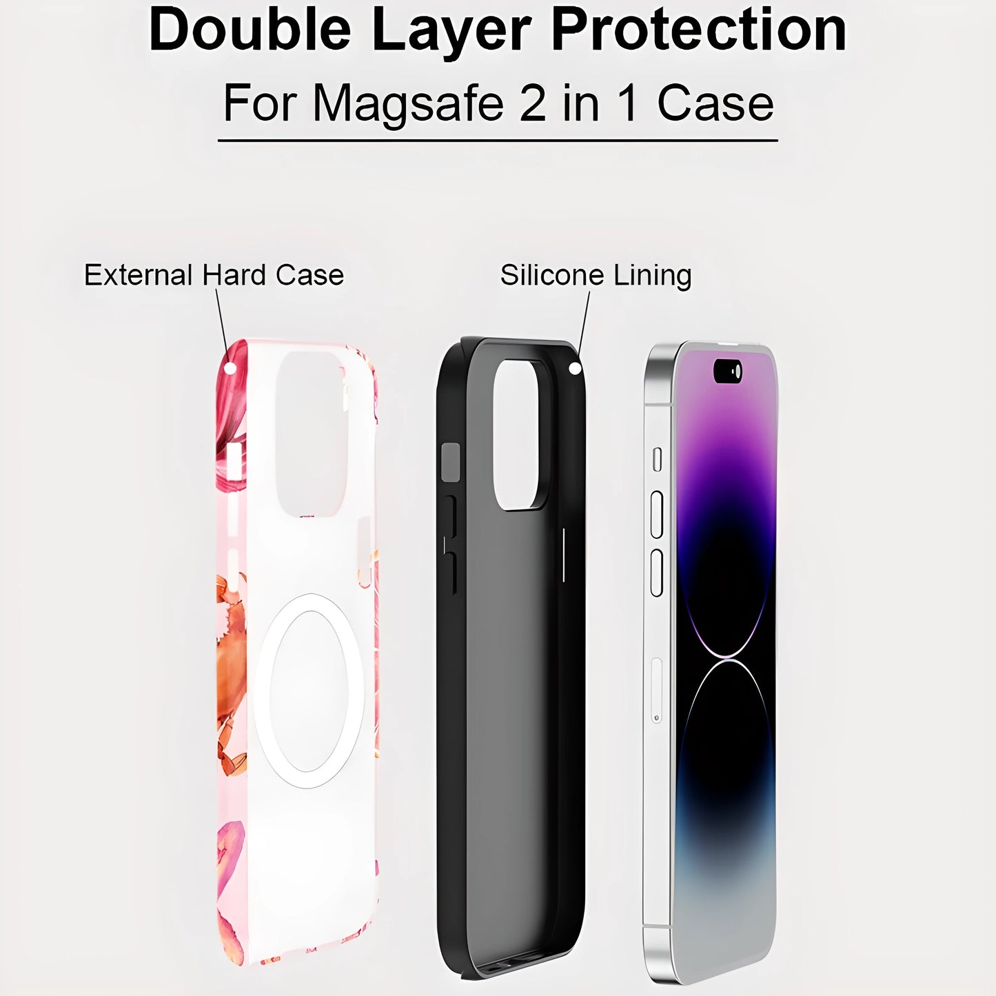 Flower Cartoon Drink MagSafe Shockproof iPhone Case for iPhone 11–16 Pro Max