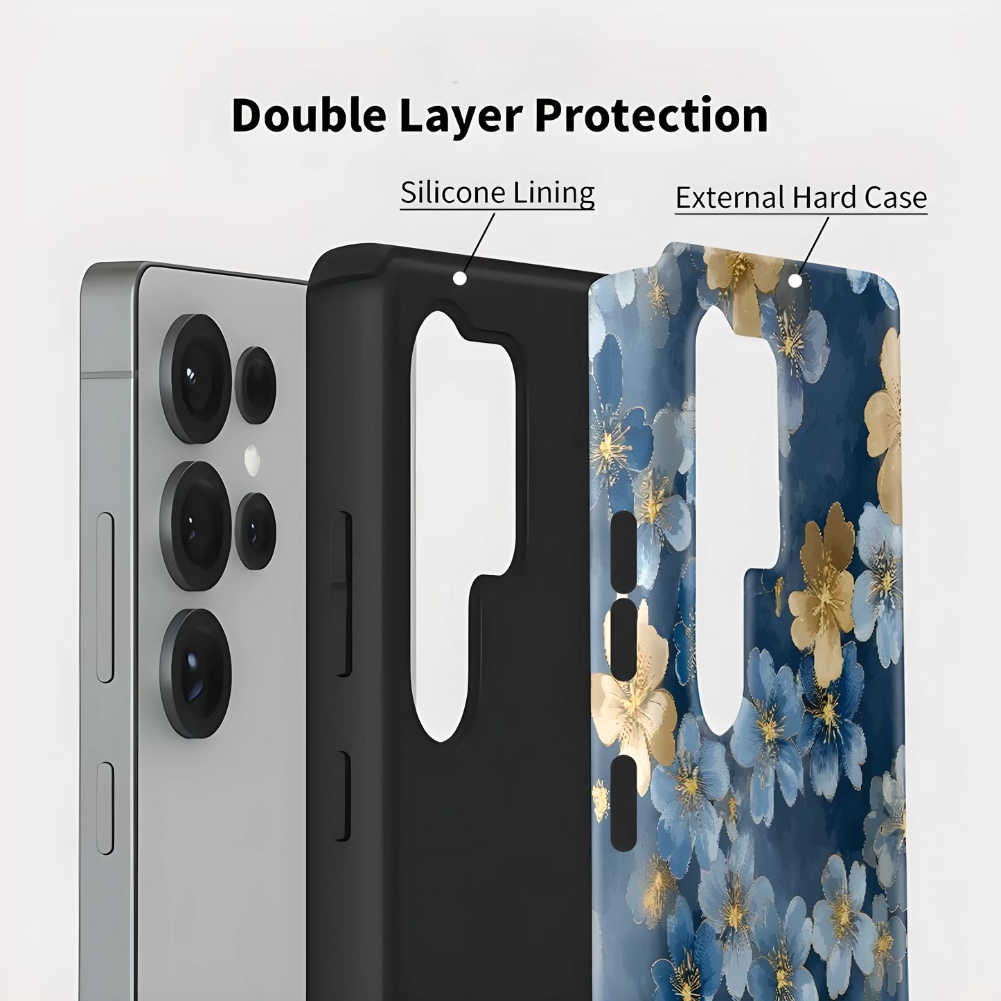 Floral Pattern Soft Silicone Shockproof Case for Samsung Galaxy S23–S25 Series