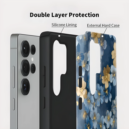 Floral Pattern Soft Silicone Shockproof Case for Samsung Galaxy S23–S25 Series