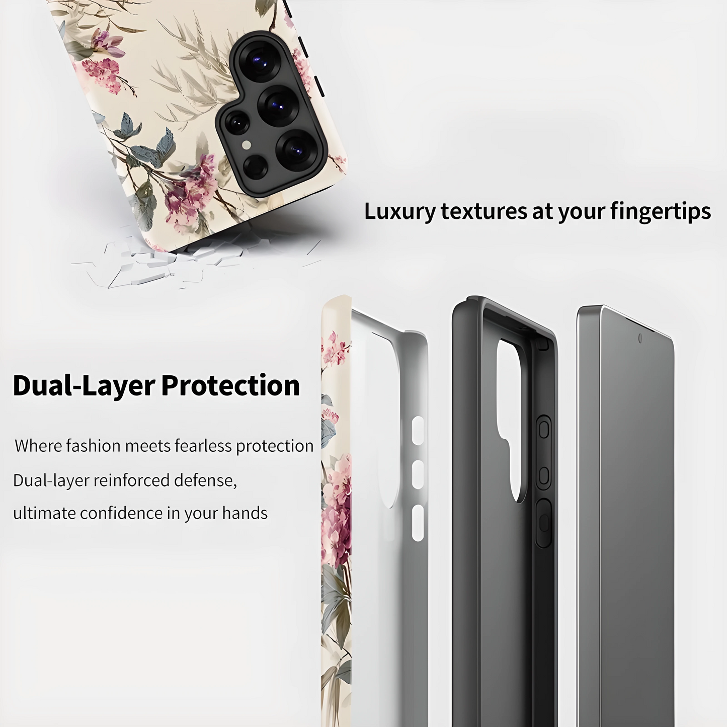 Bloom Acrylic Floral Shockproof Case for Samsung Galaxy S23–S25 Series