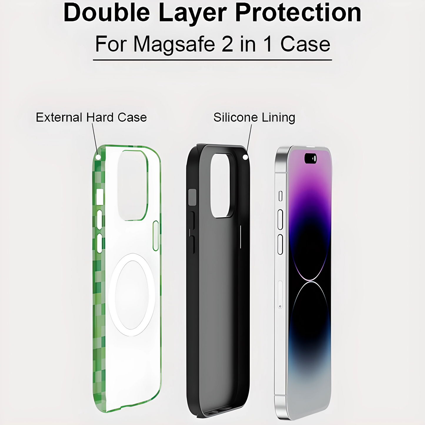 Green Pixel Monster MagSafe Shockproof iPhone Case for iPhone 11–16 Pro Max