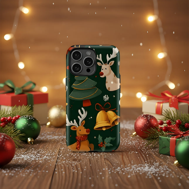 Christmas Tree Deer Pattern Soft Silicone Case for iPhone 11–16 Pro Max