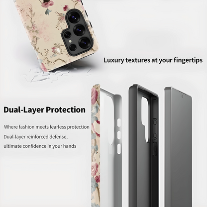 Bloom & Bird Silicone Shockproof Case for Samsung Galaxy S23–S25 Series
