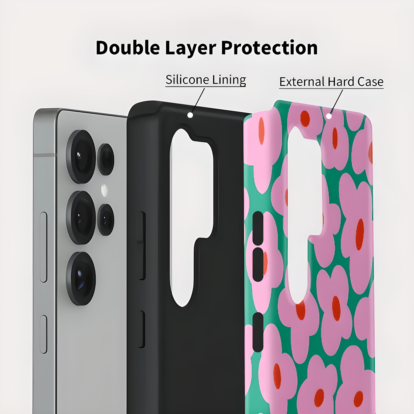 Flower Pattern Soft Silicone Shockproof Case for Samsung Galaxy S23–S25 Series