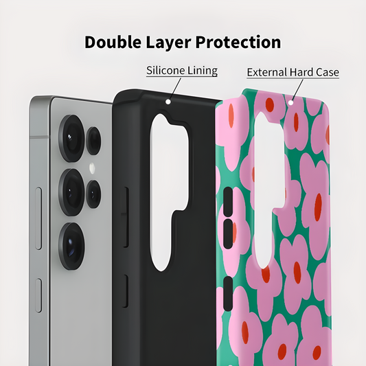 Flower Pattern Soft Silicone Shockproof Case for Samsung Galaxy S23–S25 Series