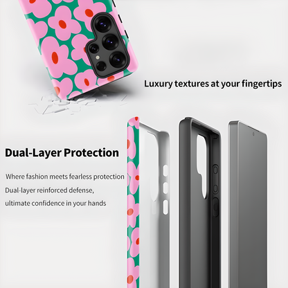 Flower Pattern Soft Silicone Shockproof Case for Samsung Galaxy S23–S25 Series
